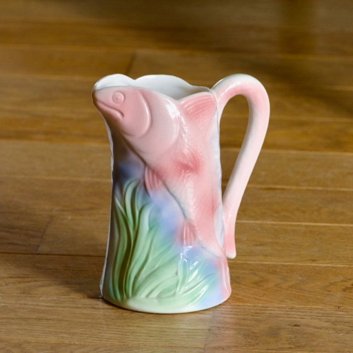 Vintage colorful fish slip carafe