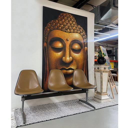 Großes texturiertes Buddha-Gemälde 2 Meter hoch