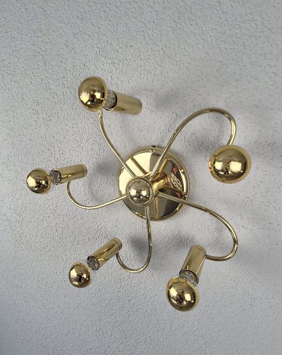 Honsel 5-Light Brass Ceiling Lamp E14 Modern Vintage Chandelier, Tested, Ceiling lights, Metal, Gold (photo 6 of 11)