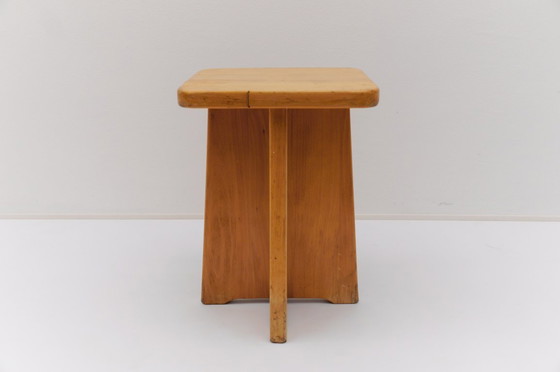 Image 1 of Conjunto de 6 taburetes de roble al estilo de Pierre Chapo, Francia, años 60