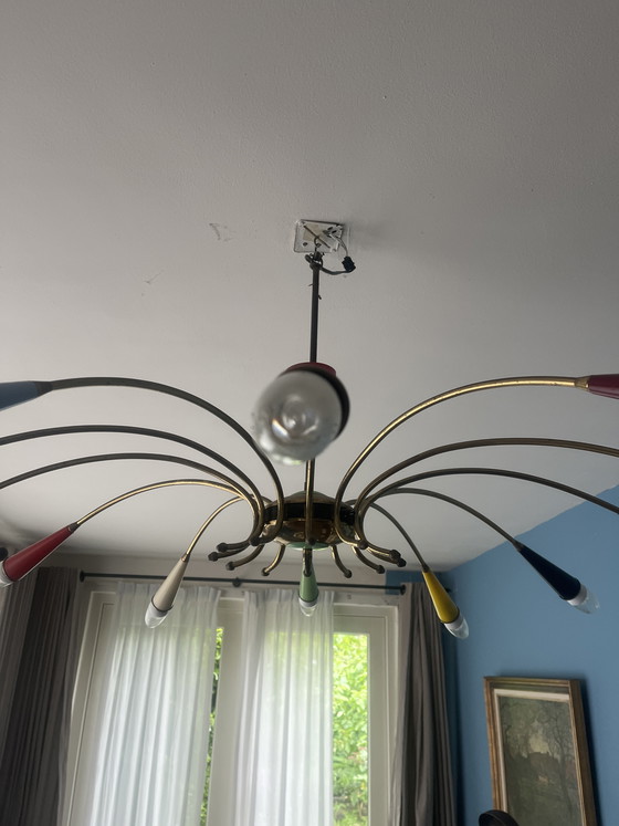 Image 1 of Rare plafonnier italien vintage Sputnik / Araignée — années 1950/1960