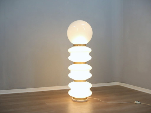 Vintage Stilux Milano Murano glass "Birillo" floor lamp 1970s