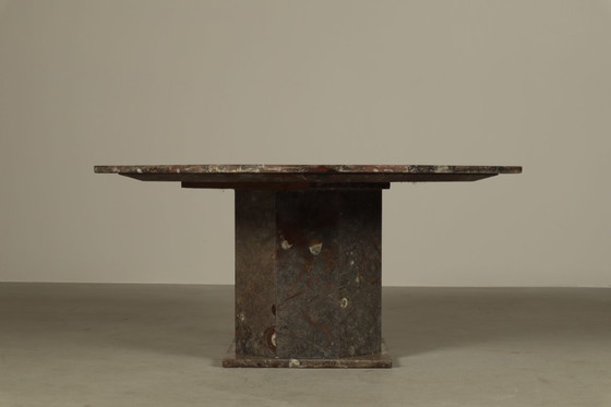 Image 1 of Fossil Stone Pedestal Coffee Table, France, 1970's