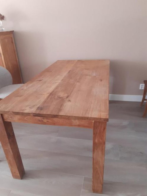 Teakhouten eetkamer tafel 