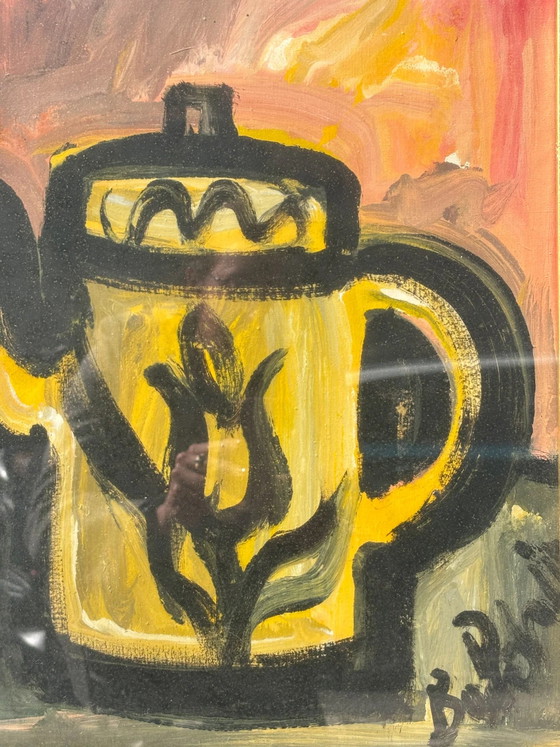 Oil Painting on Canvas Still Life with Coffee Pot by Gustavo Boldrini, 70s – Paintings & Drawings (photo 5 of 10)