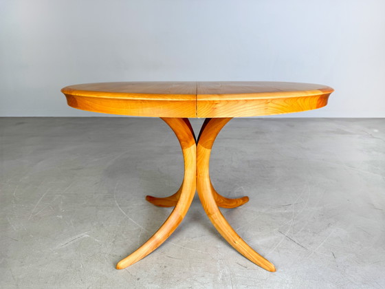 Image 1 of Original midcentury dining table extendable cherry wood 1960s vintage