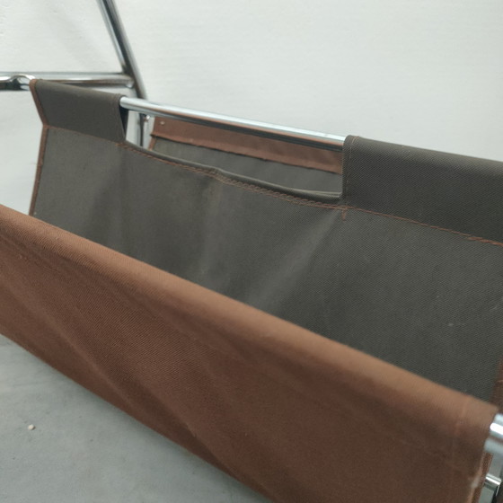 Image 1 of Zeldzame stijlvolle vintage jaren 60-70 chromen tijdschriftenrek lectuurbak 