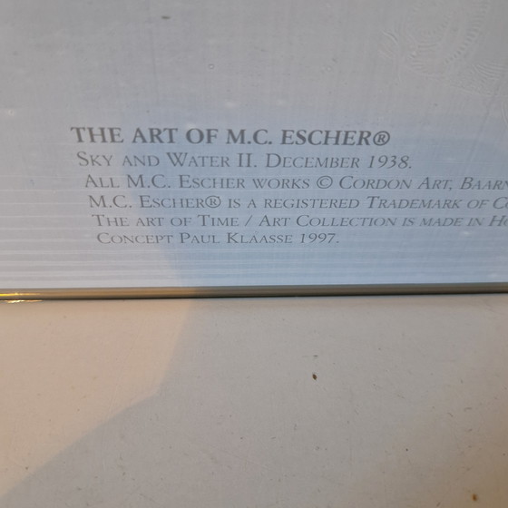 Image 1 of M.C. Escher wall clock air and water 1992/2000 design wall clock
