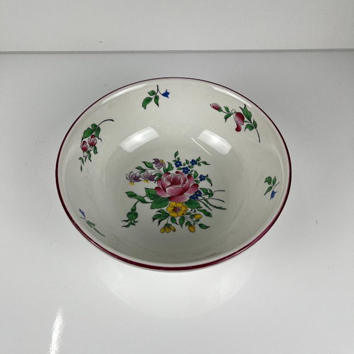 Salad bowl PM, Réverbère Model by KG Lunéville, Rose Pattern, Worked Exterior – servies, Ceramic (photo 2 of 6)