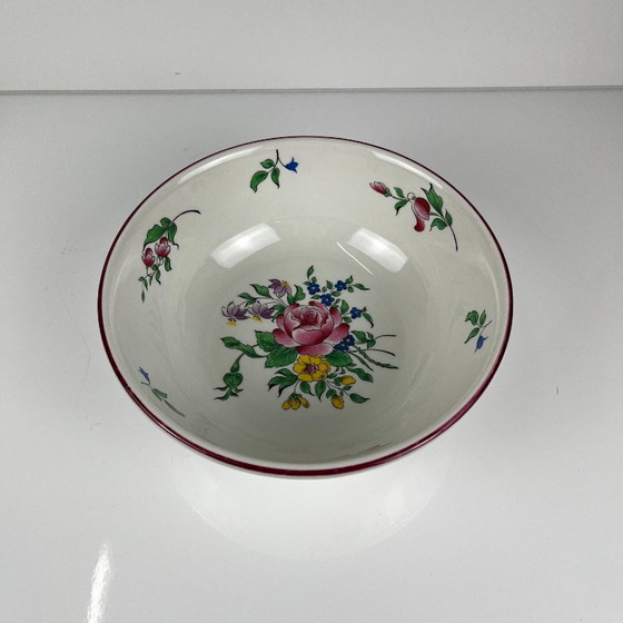Salad bowl PM, Réverbère Model by KG Lunéville, Rose Pattern, Worked Exterior – Crockery, Ceramic (photo 2 of 6)