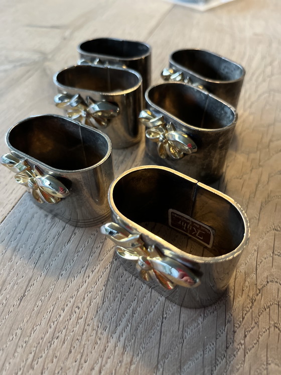 Image 1 of 6 Vintage Verzilverde Servetringen