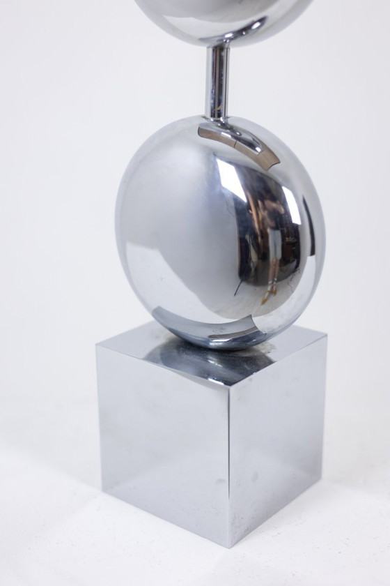 Image 1 of Lampe aus verchromtem Metall. Unterzeichnet von Chalier Paris. 1970er Jahre