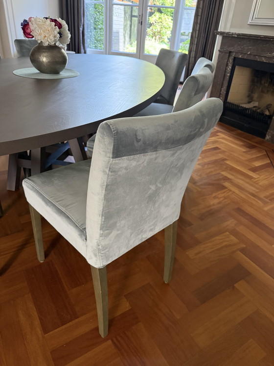 8 X Eetkamerstoelen Velours Byron & Jones – Velvet, Wood (photo 3 of 5)