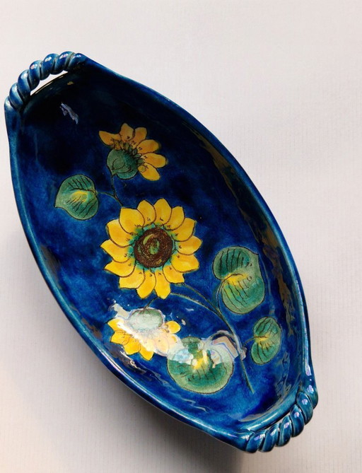 Ciotola-Plateau-maiolica.Hindelanger Keramik.60'Germania.