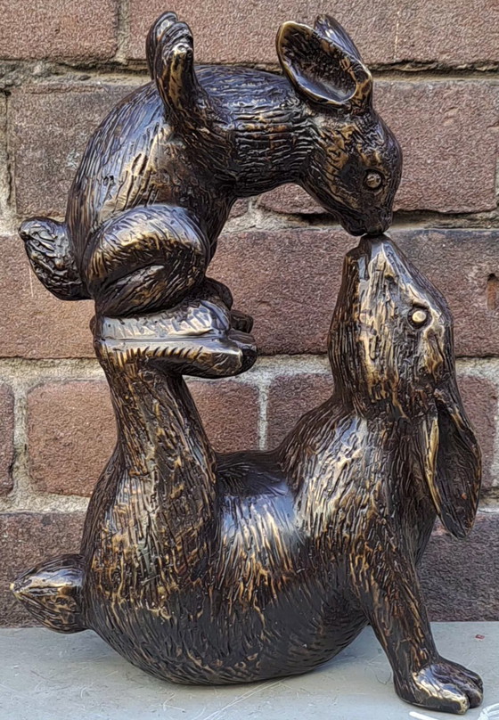 Lepri che si baciano in bronzo – Sculture, Bronze (photo 3 of 7)