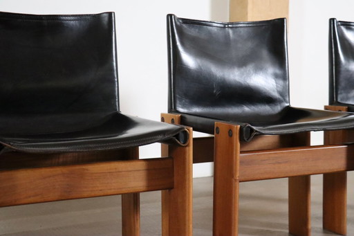 Set Of 6 Monk Dining Chairs By Afra And Tobia Scarpa For Molteni Italy 1974