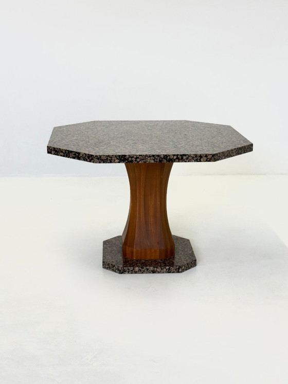 Art Deco Dining Table with Octagonal Granite Top – Stone (photo 7 of 9)