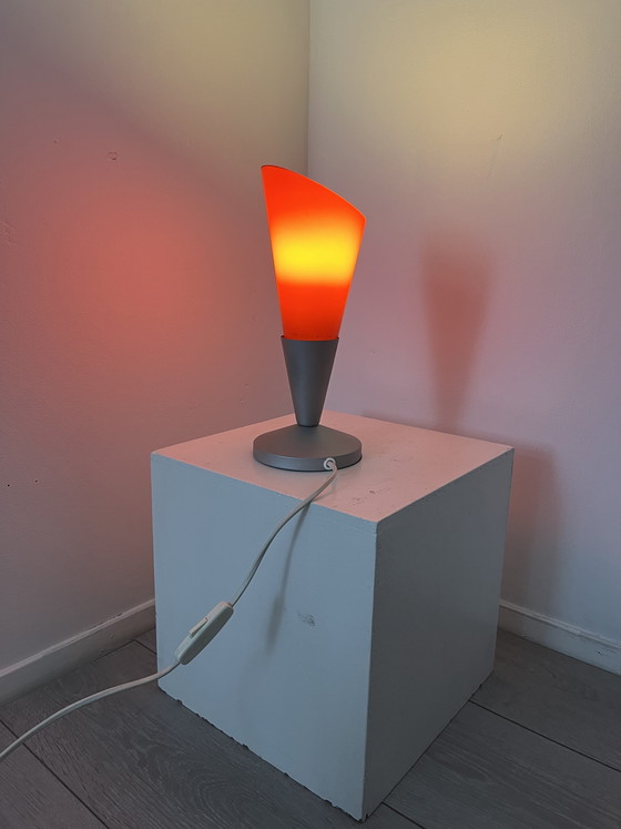 Image 1 of Vintage Ikea - model Kryolit - type B9419 - tafellamp - glas - metaal - jaren 90