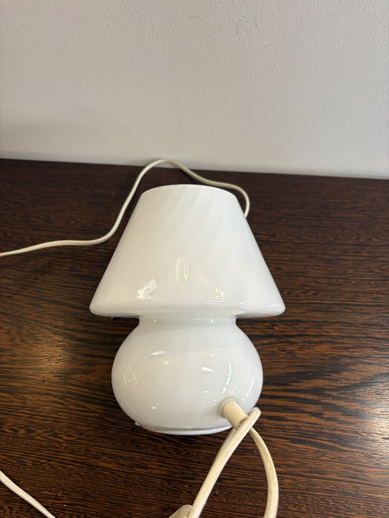 Image 1 of 60s/70s white swirl mushroom lamp