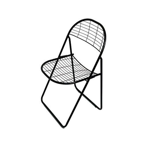 Niels Gammelgaard - IKEA - Chaise en fil de fer - Pliable - Noir - Multiple en stock - 1980's
