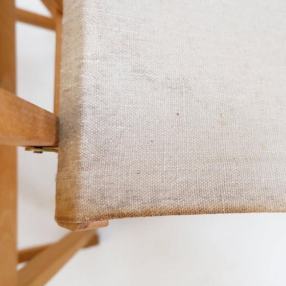 Image 1 of Set di 4 sedie pieghevoli in rovere e tela di cotone