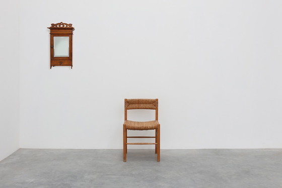 Image 1 of Art Deco Rasier- oder Medizinwandschrank aus Holz mit Spiegel, Belgien 1930er Jahre