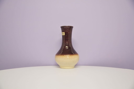 vase beige & marron Allemagne de l'Ouest Bay