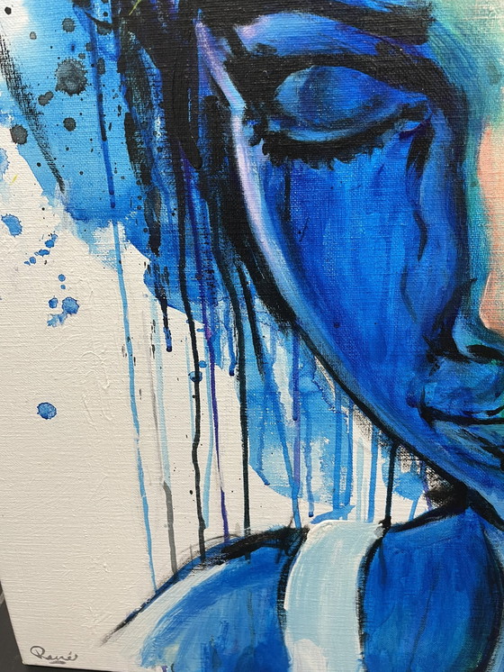Image 1 of Angie - peinture acrylique sur lin par Rene Rikkelman
