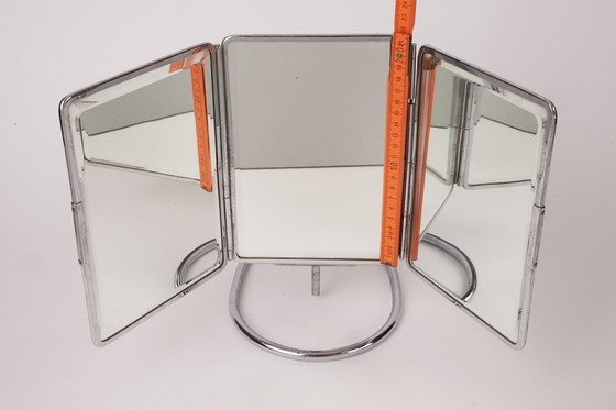 Image 1 of Espejo tríptico de oftalmólogo raro de la década de 1930