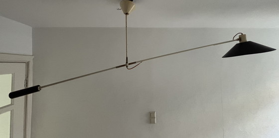 Image 1 of JJM Hoogervorst Anvia counter balance ceiling lamp Holland mid 1950