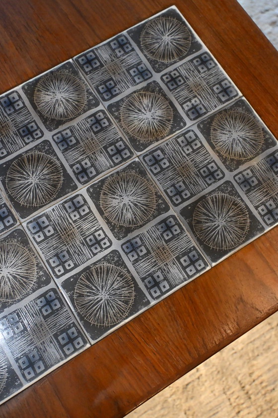 Image 1 of Deens Design Salontafel met Tegeltableau Knud L Nielsen 60’s