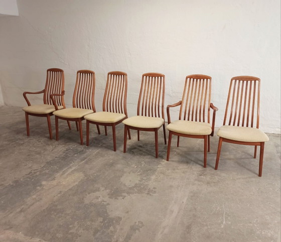 Image 1 of 6 sedie da pranzo danesi di metà secolo di Schou Andersen