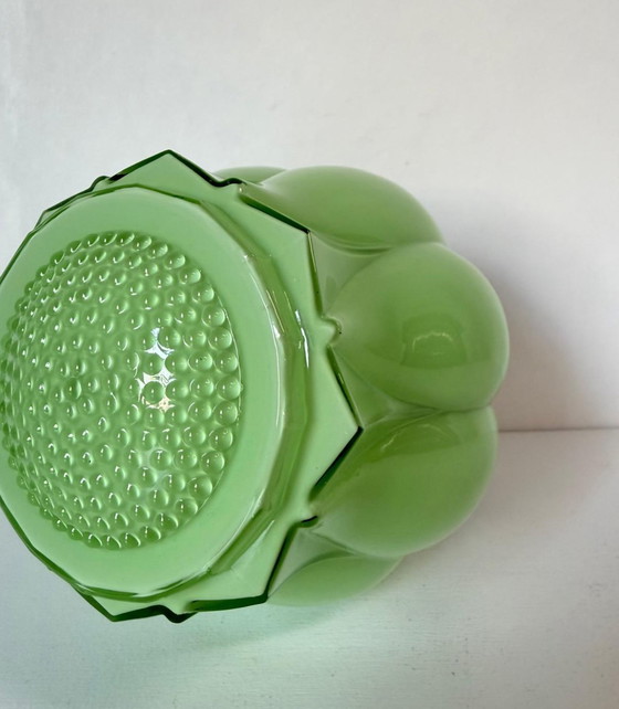 Image 1 of Beautiful Vintage Thabur Lamp 'Tulip in Bloom' Green with Bakelite Fixture