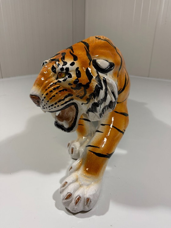 Großer Keramik-Tiger Italien 1970er – Dekorative Objekte, Ceramic (photo 4 of 21)