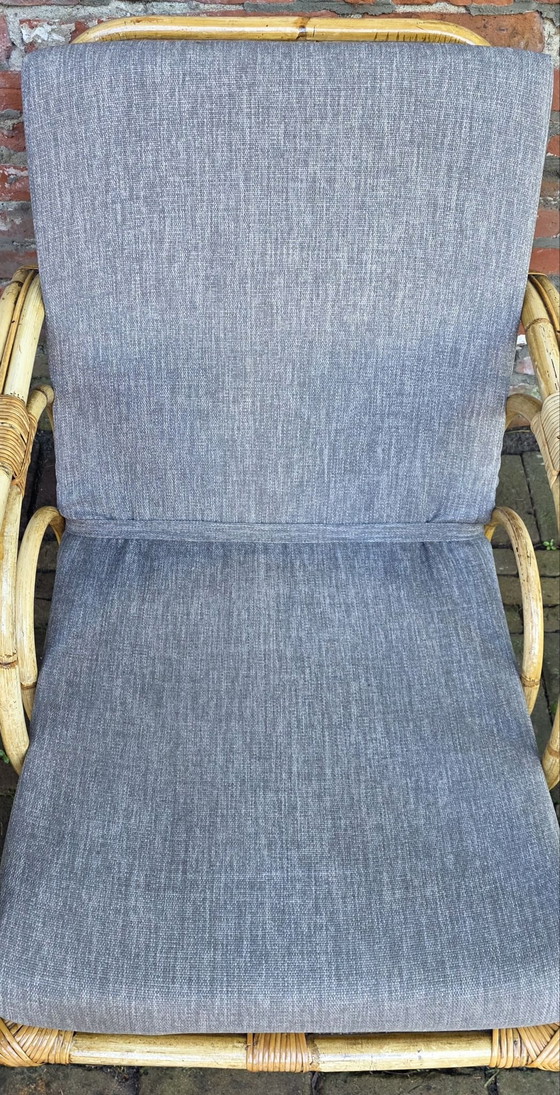 Twee vintage, design fauteuils van bamboe en rotan (photo 15 of 15)