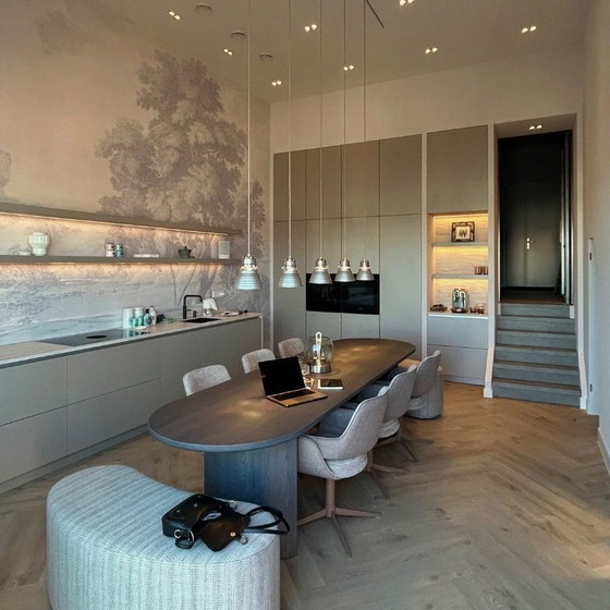 Image 1 of Zeiss Ikon Pendelleuchten Bauhaus 1930er Jahre neu gestaltet Satz von 3