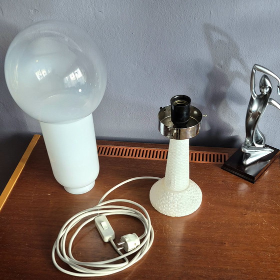 Image 1 of Exclusive Large Murano Glass Alabaster Table Lamp Vintage Art Mid Century 60s 70s