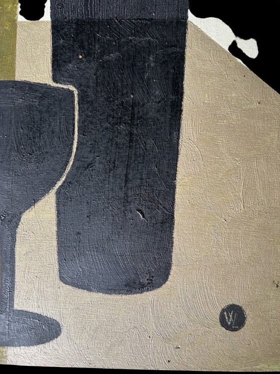 Image 1 of huile sur panneau double face 