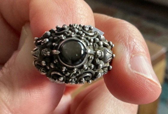 Indonesian handmade silver ring with black natural stone. – Gifts (photo 2 of 5)