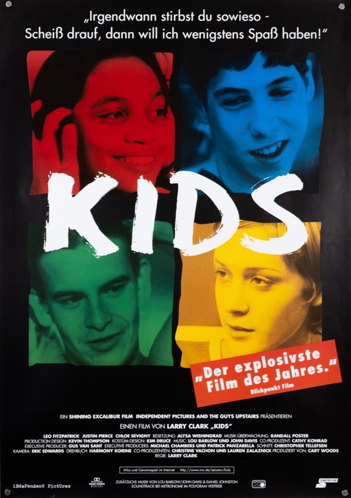 Kids – Póster de película alemán original vintage de 1995 – Cine independiente de los 90 – 84,1 x 59,4 cm A1