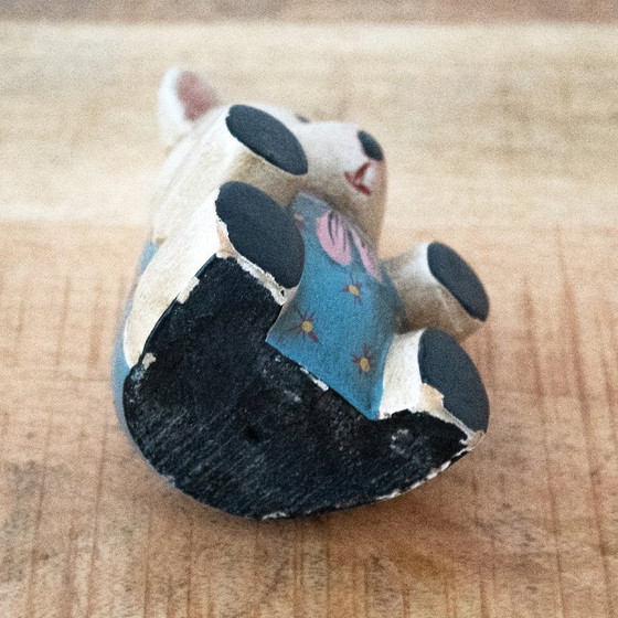 Image 1 of Orsetto di peluche in legno, decorazione vintage per la cameretta.