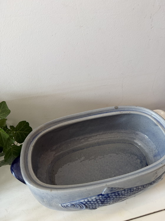 Image 1 of Danish ceramic oven dish fish relief