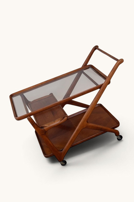 Carrello/carrello bar di Cesare Lacca per Cassina, anni '50 – Carrelli bar, Glass, Wood (photo 9 of 14)