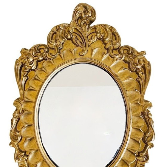 Image 1 of Barocker antiker Goldputzspiegel aus der Mitte des 20. Jahrhunderts, 1950er Jahre