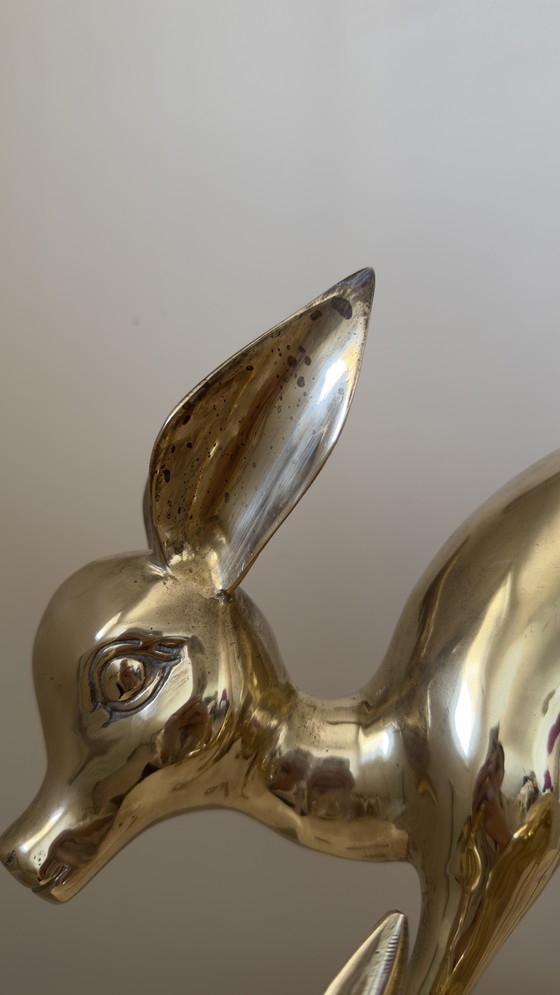 Image 1 of Vintage Brass Deer Bambi Copper