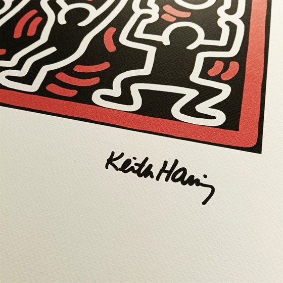 Image 1 of Lithografie van Keith Haring uit de jaren 1990, gelimiteerde oplage, genummerd met potlood.
