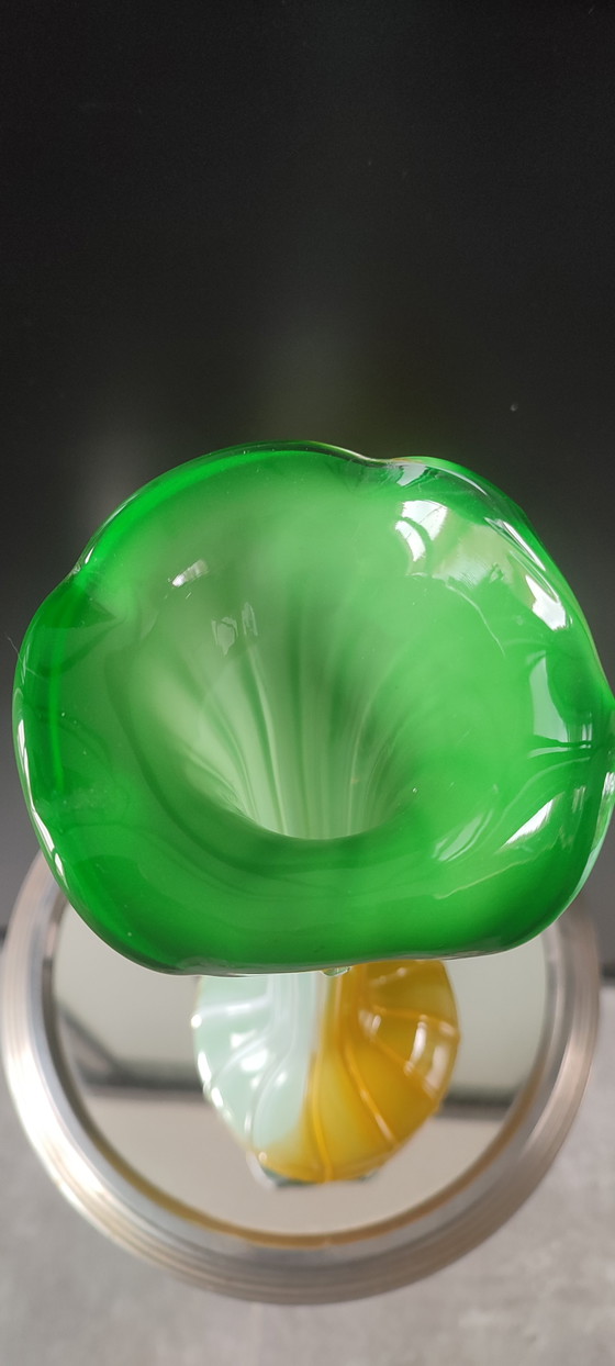 Image 1 of Large blown glass vase, artistic glassware from the 1970s.