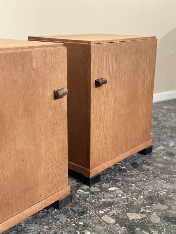 Image 1 of Art Deco Amsterdam School bedside tables