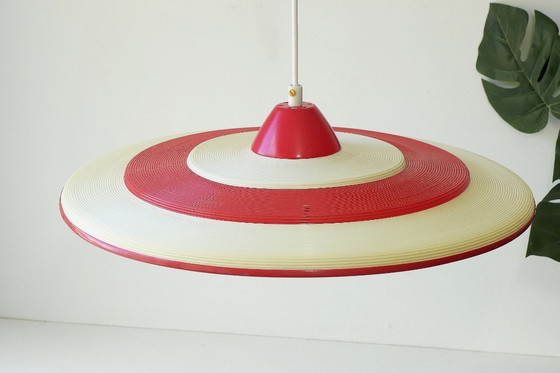 Image 1 of Lampe suspendue vintage style spatial, lampe OVNI vintage années 50, 60, 70, lampe Rotaflex