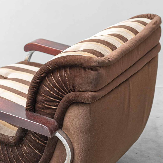Poltrona vintage Malga in tessuto a righe – Design anni '70 – Poltrone, Wood, Metal (photo 9 of 9)